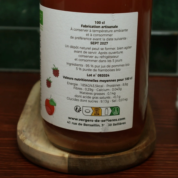 Jus de Pomme Framboise Bio Du JURA - Image 3